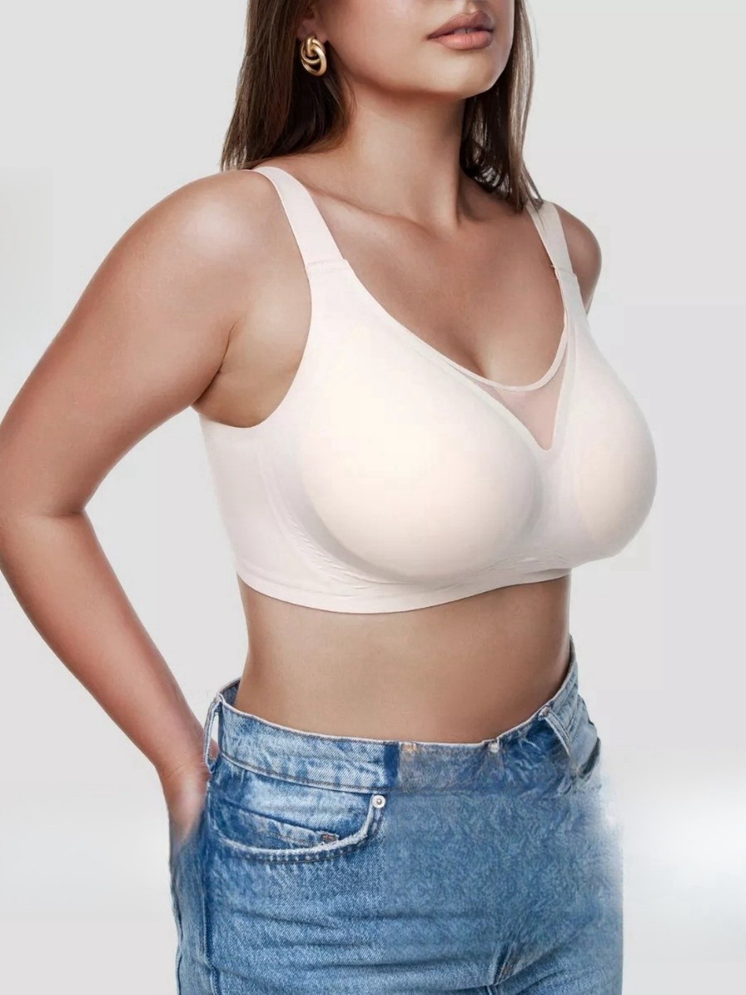 Women Plus Size Push up Bra Wireless Supportive Comfort Shaping Bra